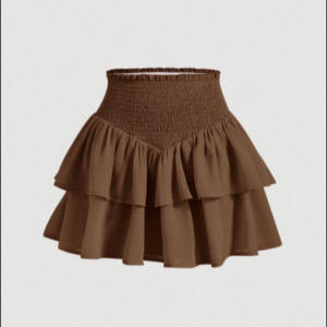 กระโปรง 2 ชั้น เอวจับจีบ